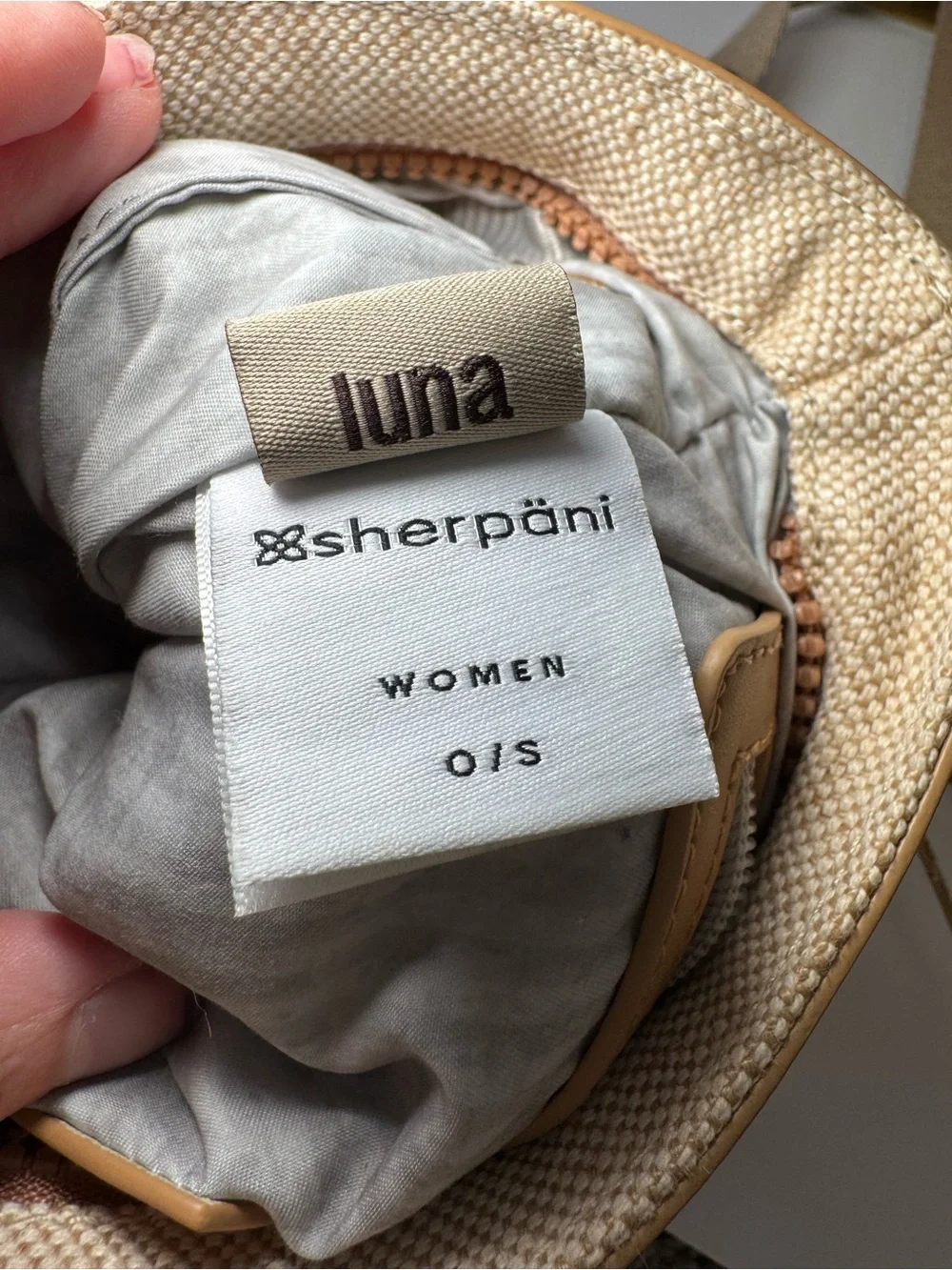 Sherpani Luna Cotton Canvas Crossbody Bag Tan Cream Boho